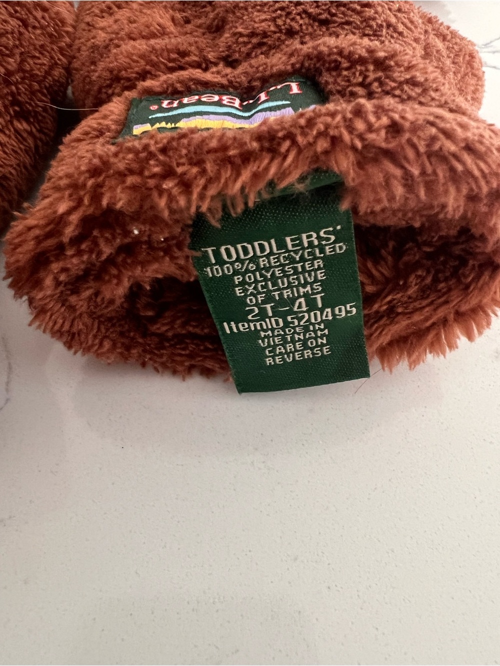 L.L. Bean Toddler Hi Pile Hat and Mitten Set - Picture 2 of 3